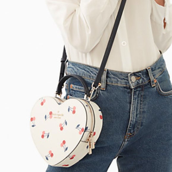 MAKE AN OFFER Kate Spade Love Shack Dancing Cherries  Heart Crossbody Bag - Picture 3 of 7